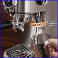 HiBREW Espresso Coffee Machine with Milk Frother, 20Bar Pump, Programable, Steel