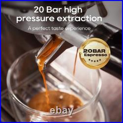 HiBREW Espresso Coffee Machine with Milk Frother, 20Bar Pump, Programable, Steel