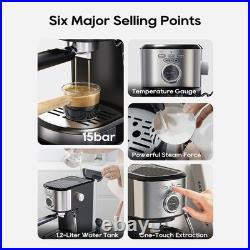 HiBREW Semi Automatic Espresso Coffee Machine Precise PID Temperature Control
