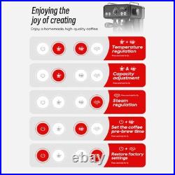 HiBREW Semi Automatic Espresso Coffee Machine Temperature Adjustable H10A Silver