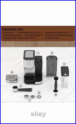 KOTLIE 20Bar One Touch Coffee Machine for Espresso, Cappuccino & Latte