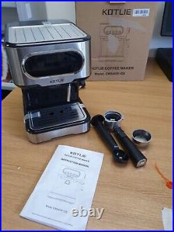 KOTLIE Espresso Coffee Machine, Digital Touch Panel, Milk Steamer 20 Bar 1100W
