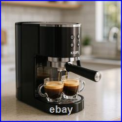 Krups Virtuoso + Pump Espresso Coffee Machine Black Stainless Steel