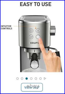 Krups Virtuoso Steam & Pump Coffee Machine Silver Light Usage RRP £162