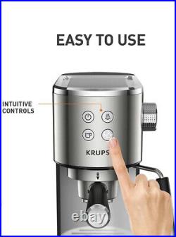 Krups Virtuoso XP442C40 Steam & Pump Coffee Machine Stainless Steel 1L Silver
