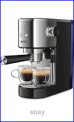Krups XP442C40 Virtuoso Espresso Coffee Machine 15 bar Silver Brand New
