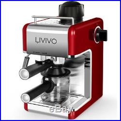 Livivo Red Pro Electric Espresso Cappuccino Coffee Maker Machine Home Office