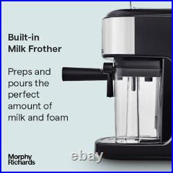 Morphy Richards Traditional Pump Espresso Coffee Machine &Automatic Milk Frother