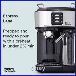 Morphy Richards Traditional Pump Espresso Coffee Machine &Automatic Milk Frother