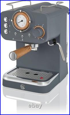 Nordic Espresso Coffee Machine 15 Bar Pressure Milk Frother 1.2L Retro Grey Nordic Espresso Coffee Machine 15 Bar Pressure Milk Frother 1.2L Retro Grey