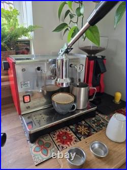 Ponte Vecchio Lusso Red, Lever coffee Machine, with milk steamer, Espresso, cafe