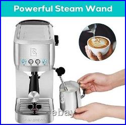 Professional Coffee Maker, Cappuccino and Latte Machine with Steam Milk Frother