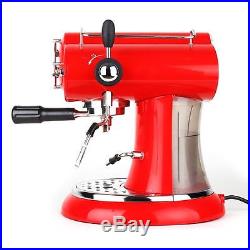 Red Coffee Maker Cappuccino & Espresso Machine 2 Cup 15 Bar Free Uk P&p Offer