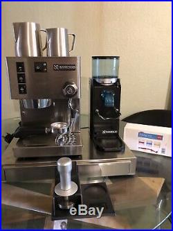 Rancilio Silvia Coffee Machine With Rock Grinder Combo And Accessories