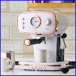 Retro Espresso Coffee Machine 15 Bar with Steam Wand Cooks Professional 8 Colour Retro Espresso Coffee Machine 15 Bar with Steam Wand Cooks Professional 8 Colour
