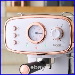 Retro Espresso Coffee Machine 15 Bar with Steam Wand Cooks Professional 8 Colour