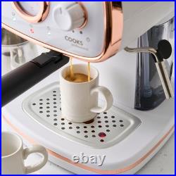 Retro Espresso Coffee Machine 15 Bar with Steam Wand Cooks Professional 8 Colour