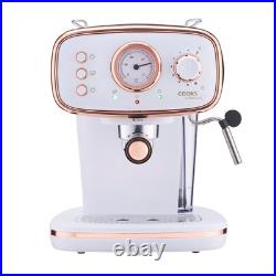 Retro Espresso Coffee Machine 15 Bar with Steam Wand Cooks Professional 8 Colour