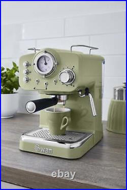 Retro Pump Espresso Coffee Machine, Green