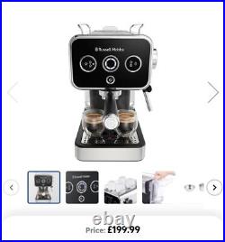 Russell Hobbs Espresso Machine Distinctions 15 Bar Pressure & Milk Frother Black