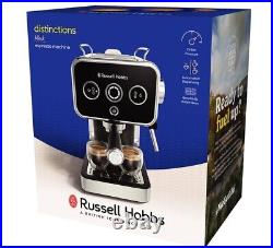 Russell Hobbs Espresso Machine Distinctions 15 Bar Pressure & Milk Frother Black