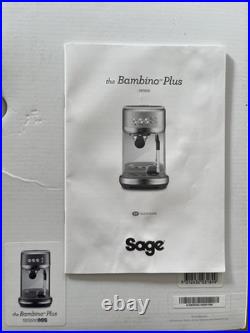 SAGE The Bambino Plus Espresso Coffee Machine SES500BSS4GUK1
