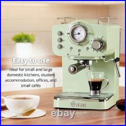 SK22110GN Retro Espresso Coffee Machine with Milk Frother, Steam Pressure