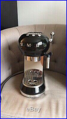 SMEG ECF01 Espresso Coffee Machine Black Retro HARDLY USED RRP £280