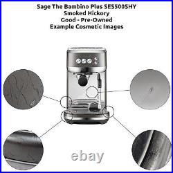 Sage The Bambino Plus Espresso Coffee Machine SES500SHY Smoked Hickory