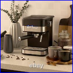 Salter Espresso Maker Coffee Machine Espresso Pro 15 Bar Milk Frother Wand