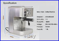 Semi-automatic Italian 19 bar Cappuccino espresso coffee machine maker home
