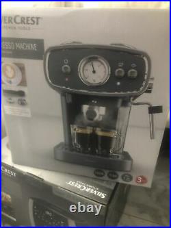 SilverCrest Espresso Coffee Machine With Portafilter System, Grey