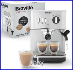 Silver Breville Bijou Espresso VCF149 15 Bar Manual Espresso Machine Steam -A1