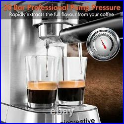 Sincreative Espresso Coffee Machine with Milk Frother 20 Bar Espresso Maker