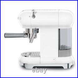 Smeg Coffee Machine ECF01WHUK Freestanding Retro, 15 bars of pressure, WHITE
