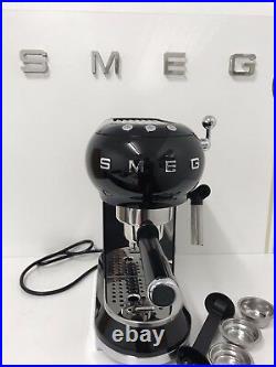 Smeg ECF01BLUK 50's Retro Black Espresso Coffee Machine, Box Damaged Return