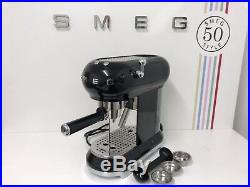 Smeg ECF01BLUK Espresso Coffee Machine 50's Retro in Black-Return-Dent-Scoop