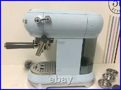 Smeg ECF01PBUK Espresso Coffee Machine in Pastel Blue-Customer Return Used