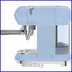Smeg ECF01PBUK Pastel Blue Retro Style Espresso Coffee Machine 2 Year Guarantee