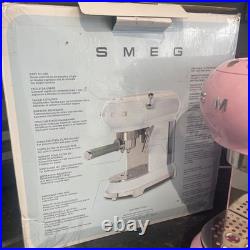 Smeg ECF01PKEU 50's retro style espresso coffee machine, stainless steel 1L, Pink