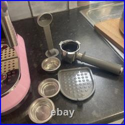 Smeg ECF01PKEU 50's retro style espresso coffee machine, stainless steel 1L, Pink