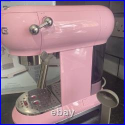 Smeg ECF01PKEU 50's retro style espresso coffee machine, stainless steel 1L, Pink