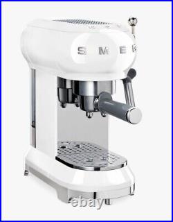 Smeg ECF01WHUK 15 Bar Coffee Machine Maker 1L Pod Ground Coffee White
