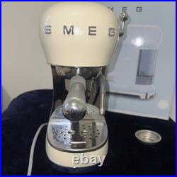 Smeg ECF02CRUK Espresso Coffee Machine with 15 Bar Pump, 1350W, Cream