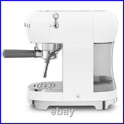 Smeg ECF02WHUK Espresso Coffee Machine with Steam Wand White Retro