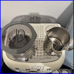 Smeg EGF03CRUK Espresso Coffee Machine with Grinder and Gloss Cream