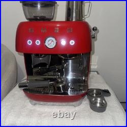 Smeg EGF03RDUK 50's Style Espresso Coffee Machine & Grinder Red -Fast Dispatch