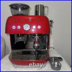 Smeg EGF03RDUK 50's Style Espresso Coffee Machine & Grinder Red -Fast Dispatch
