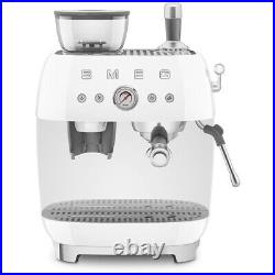 Smeg EGF03WHUK Espresso Coffee Machine with Grinder & 20 Bar Pump White R