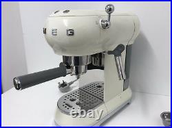 Smeg Espresso Coffee Machine 50's Retro Cream- ECF01CRUK -Return-30 Day Warranty